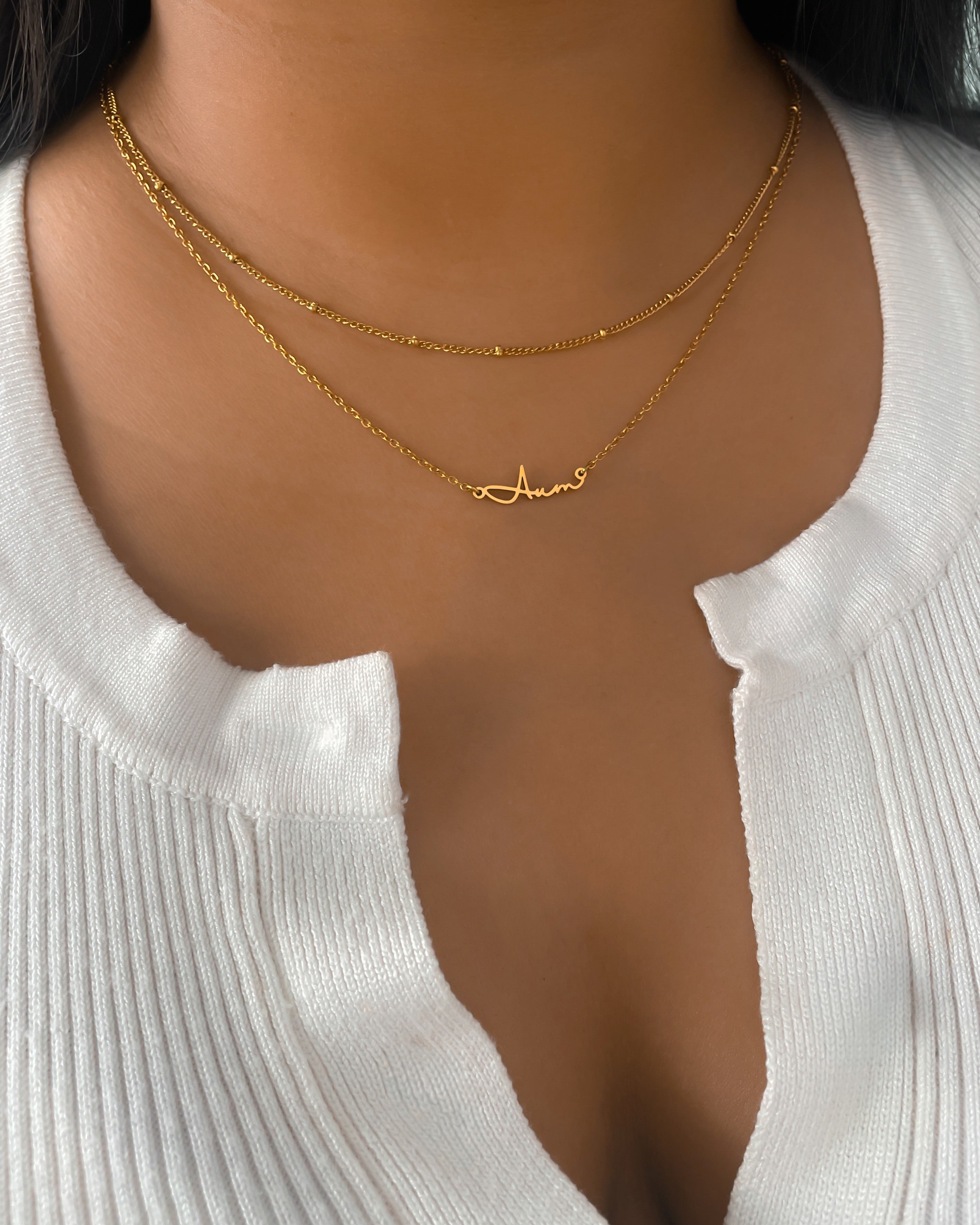 Aum Necklace – Handwritten Script