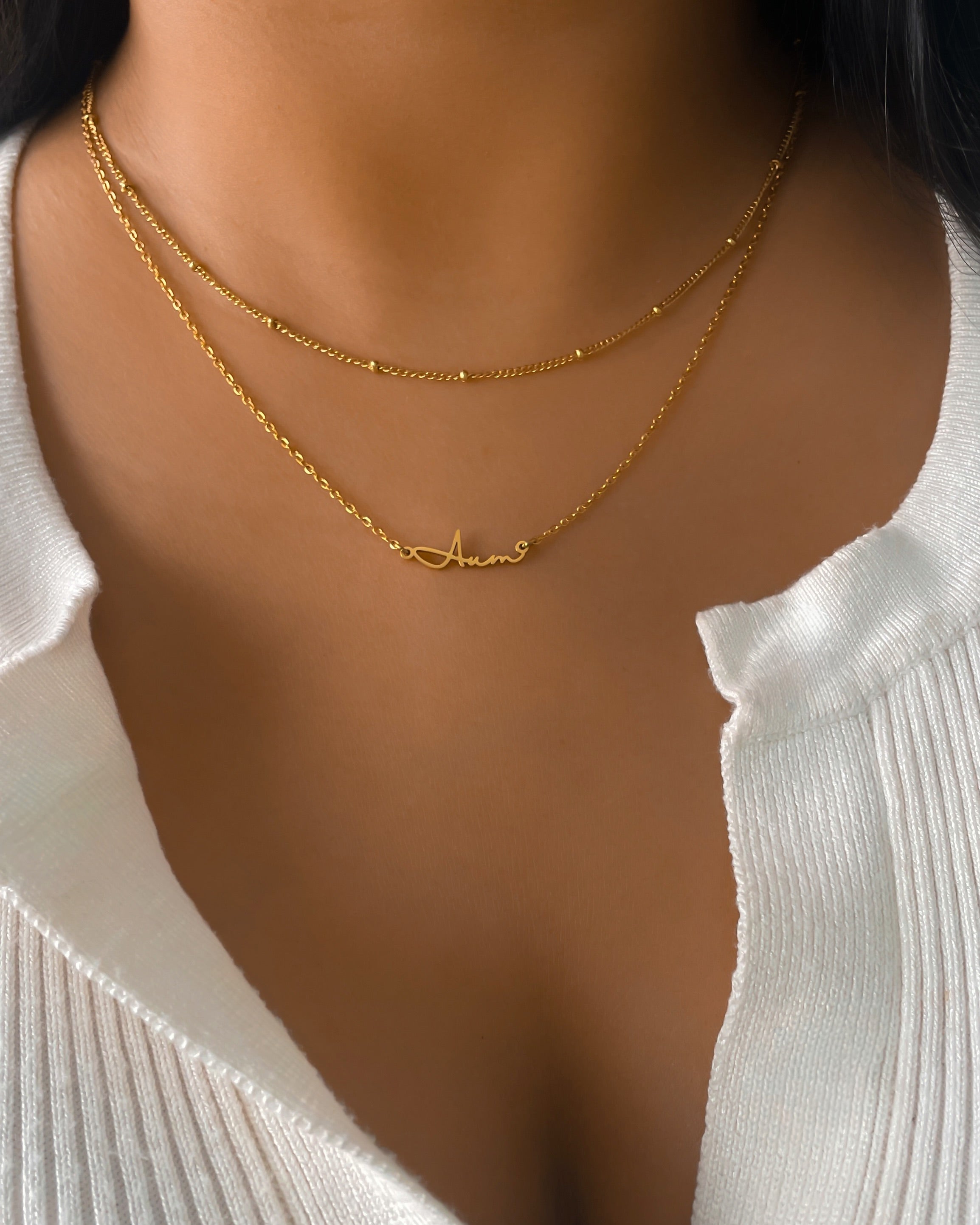 Aum Necklace – Handwritten Script